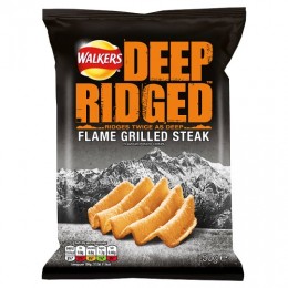 Walkers Deep Ridged Flame Grilled Steak Crisps Walkers Deep Ridged Flame Grilled Steak Crisps